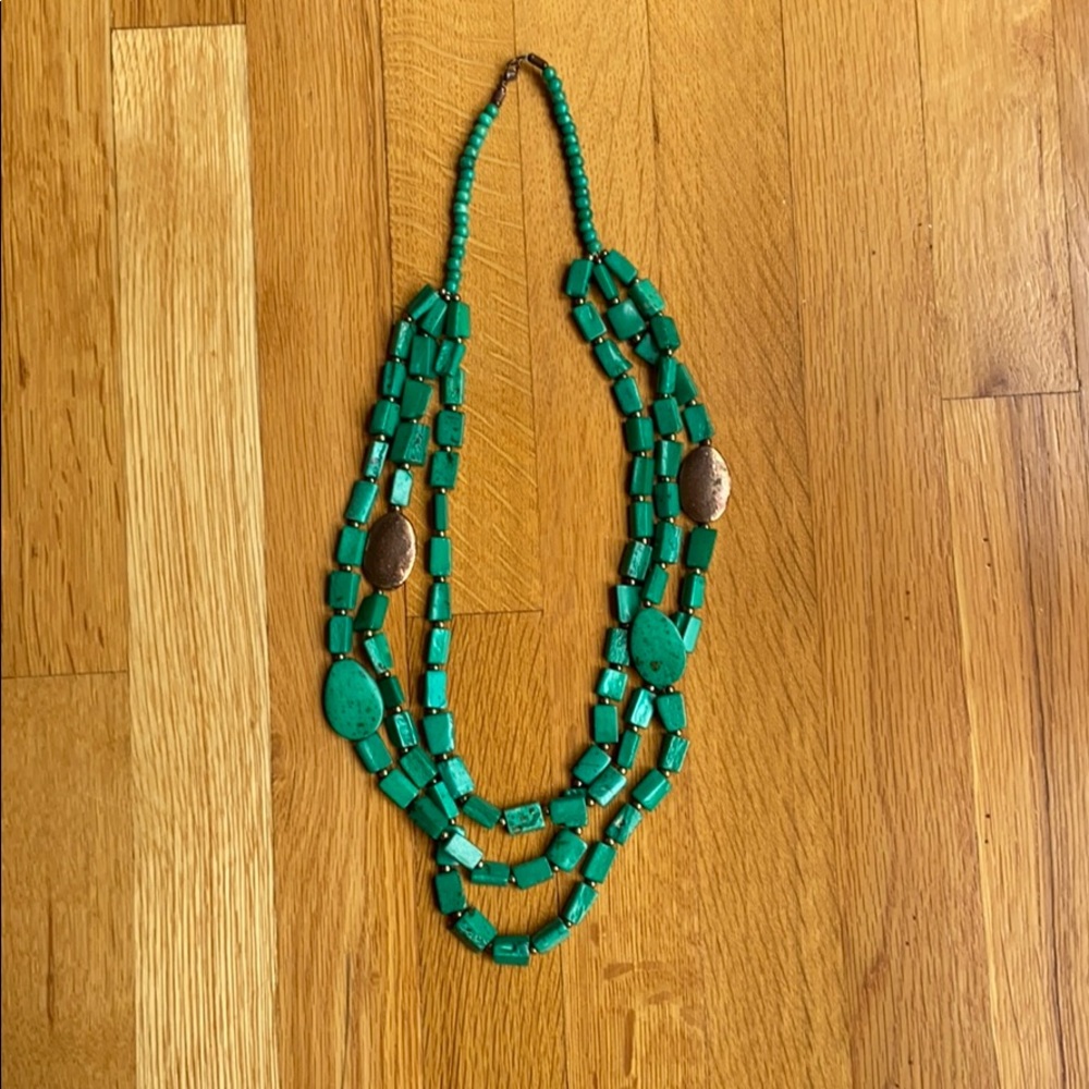 Green/ teal stone necklace